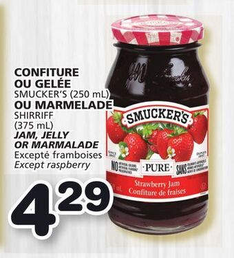 Marches Tradition Smucker's (250 ml) shirriff (375 ml) jam, jelly or marmalade offer