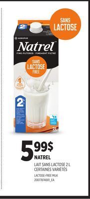 Provigo Natrel lait sans lactose, 2 l offer