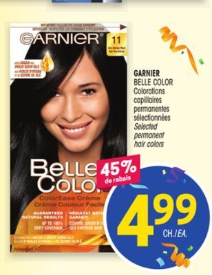 Uniprix Garnier belle color colorations capillaires permanentes sélectionnées/selected permanent hair colors offer