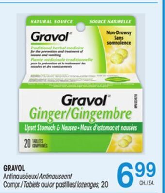 Uniprix Gravol antinauséeux/antinauseant compr./tablets ou/or pastilles/lozenges offer