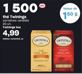 Provigo Thé twinings, 20 un offer