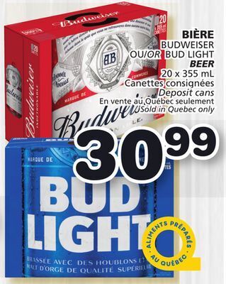 Marches Tradition Budweiser or bud light beer offer
