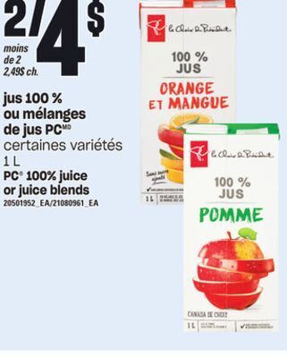 Provigo Jus 100 % ou mélanges de jus pc, 1 l offer