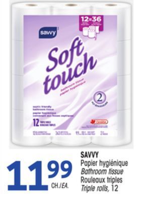 Uniprix Savvy papier hygiénique / bathroom tissue offer