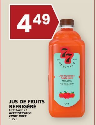 Rachelle-Bery Grocery Heritage 77 refrigerated fruit juice offer