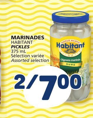 Marché Bonichoix Habitant pickles offer