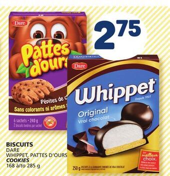 Marché Bonichoix Dare whippet, pattes d'ours cookies offer