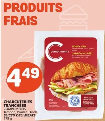 Marché Bonichoix Compliments jambon, poulet, dinde sliced deli meats offer