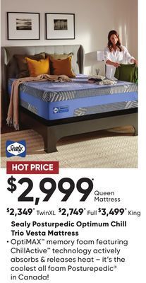 Dormez Vous Sealy posturpedic optimum chill trio vesta mattress offer