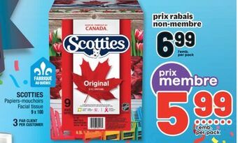 Jean Coutu Scotties facial tissue offer