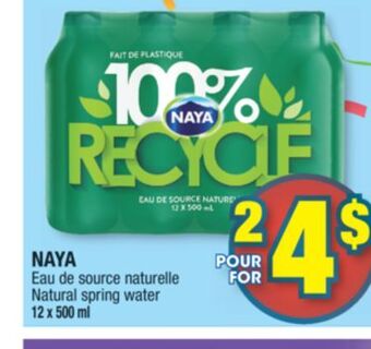 Jean Coutu Naya natural spring water offer