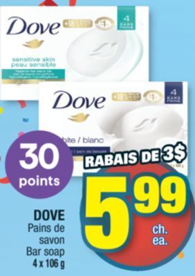 Jean Coutu Dove bar soap offer