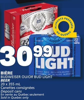 Marché Bonichoix Budweiser or bud light beer offer