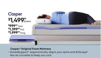 Dormez Vous Casper original foam mattress offer