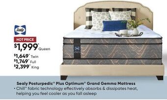 Dormez Vous Sealy posturpedic plus optimum grand gemma mattress offer