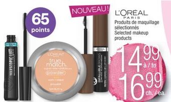 Jean Coutu L'oréal paris selected makeup products offer