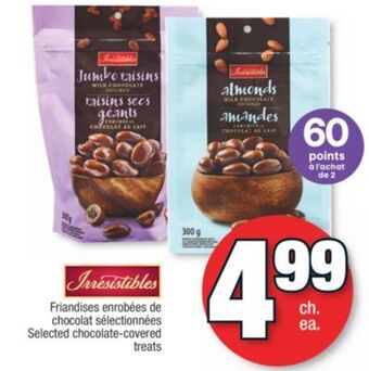 Jean Coutu Irresistibles selected chocolate-covered treats offer
