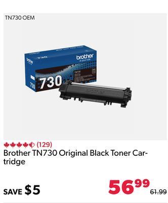 Shopper+ Brother tn730 original black toner cartridge offer