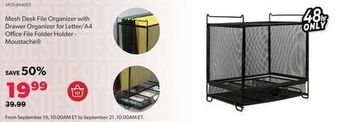 Shopper+ Mesh desk file organizer with drawer organizer for letter/a4 office file folder holder - moustache offer