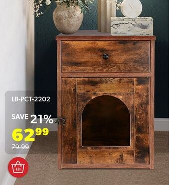 Shopper+ Wooden cat litter house box furniture with single door and a drawer - livingbasics offer