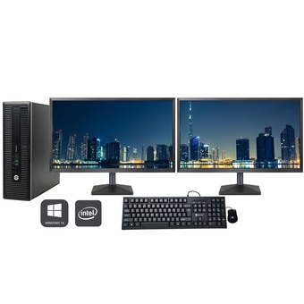 Best Buy Refurbished (good) - hp elitedesk 800 g1 sff desktop computer with dual (2) 24 hdmi monitor - intel core i7-4770 processor 3. offer