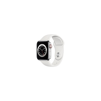 Best Buy Refurbished (good) - apple watch series 6 (gps + cellular) 40mm silver stainless steel case with white sport band offer