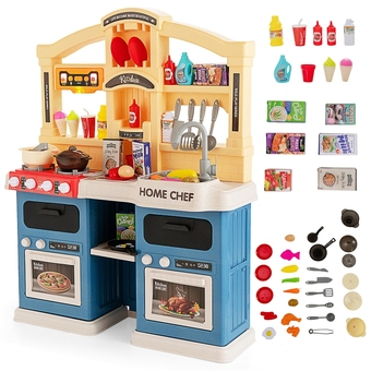 Best Buy Gymax kids play kitchen set 69pc kitchen playset toys w/ realistic lights & sounds offer
