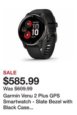 Newegg Garmin venu 2 plus gps smartwatch - slate bezel with black case 010-02496-01 offer