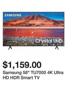 Newegg Samsung 58 tu7000 4k ultra hd hdr smart tv offer