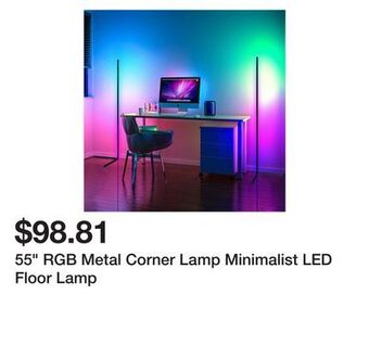 Bed Bath & Beyond 55 rgb metal corner lamp minimalist led floor lamp offer