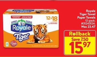 Walmart Royale tiger towel paper towels offer