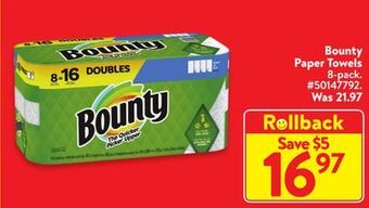 Walmart Bounty paper towels offer