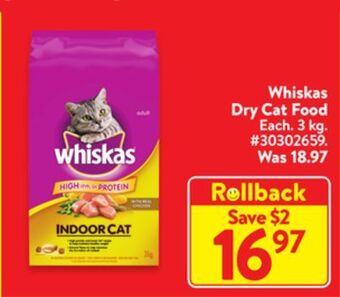 Walmart Whiskas dry cat food offer