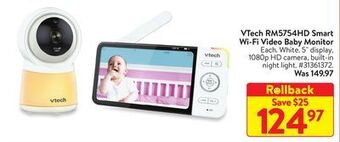 Walmart Vtech rm5754hd smart wi-fi video baby monitor offer
