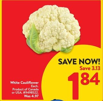 Walmart White cauliflower offer