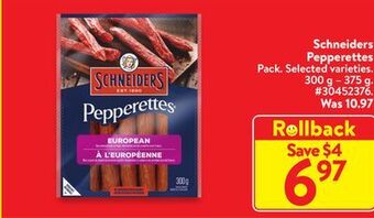 Walmart Schneiders pepperettes offer