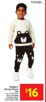 Walmart Toddlers' george fleece set offer