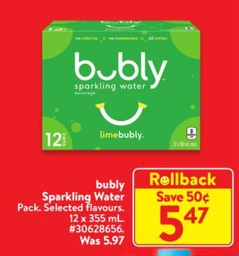 Walmart Bubly sparkling water offer
