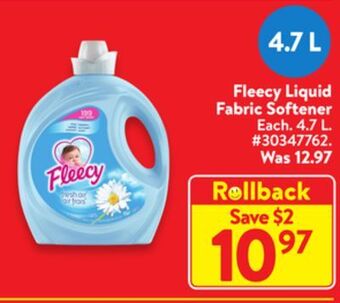 Walmart Fleecy liquid fabric softener offer