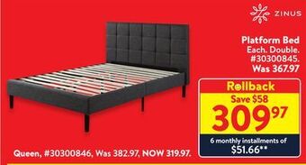Walmart Platform bed offer