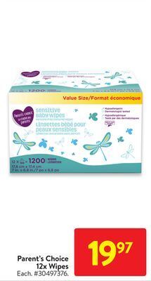 Walmart Parent's choice 12x wipes offer