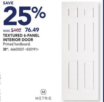 Lowe's Metrie textured 6-panel interior door 30 offer