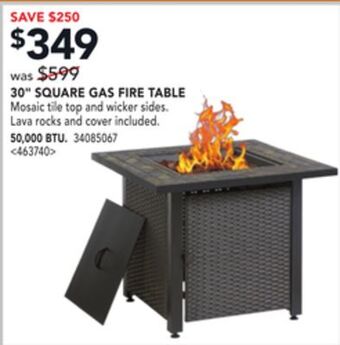 Lowe's 30 square gas fire table offer
