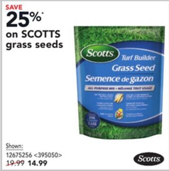 Lowe's Scotts grass seeds offer