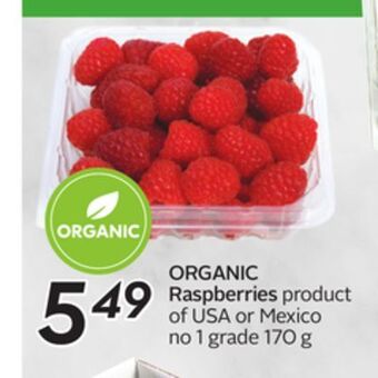 Sobeys Organic raspberries offer