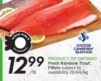 Sobeys Fresh rainbow trout fillets offer