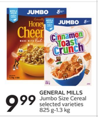Sobeys Jumbo size cereal offer
