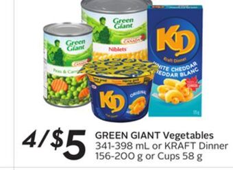 Sobeys Green giant vegetables offer