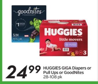 Sobeys Huggies giga diapers or pull ups or goodnites offer