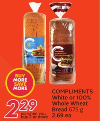 Sobeys White or 100% whole wheat bread offer
